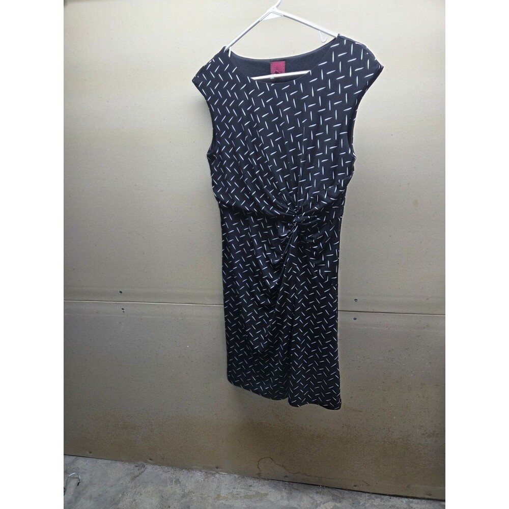 212 Collection Dress M Black / White Knot Front Sleeveless Work-to-Weekend Daily